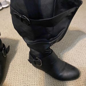 Black zip up boots